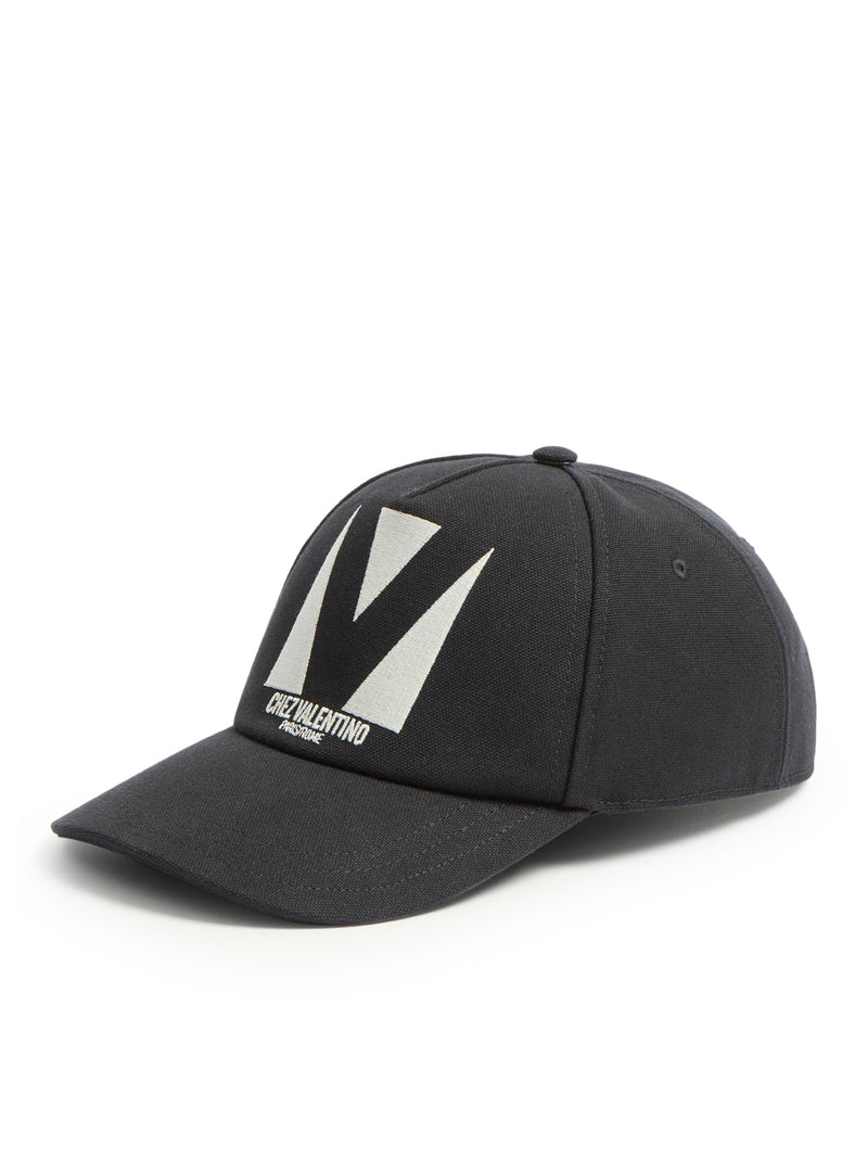 CHEZ VALENTINO COTTON BASEBALL CAP WITH EMBROIDERY