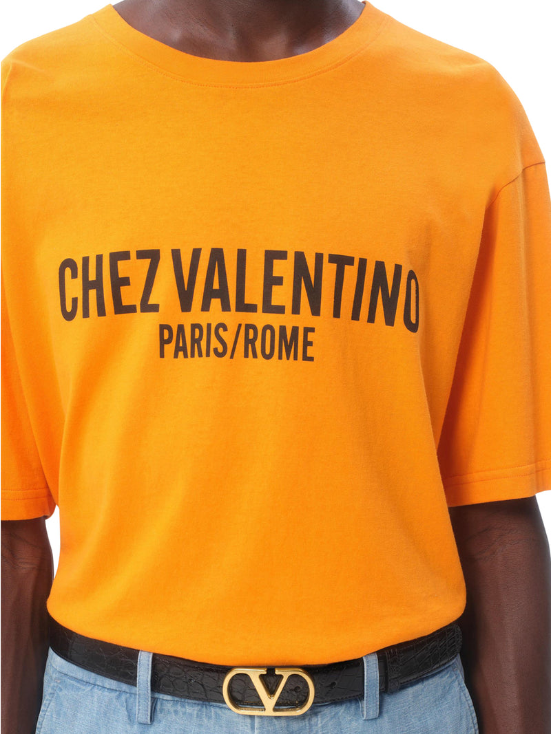 CHEZ VALENTINO PRINT COTTON T-SHIRT