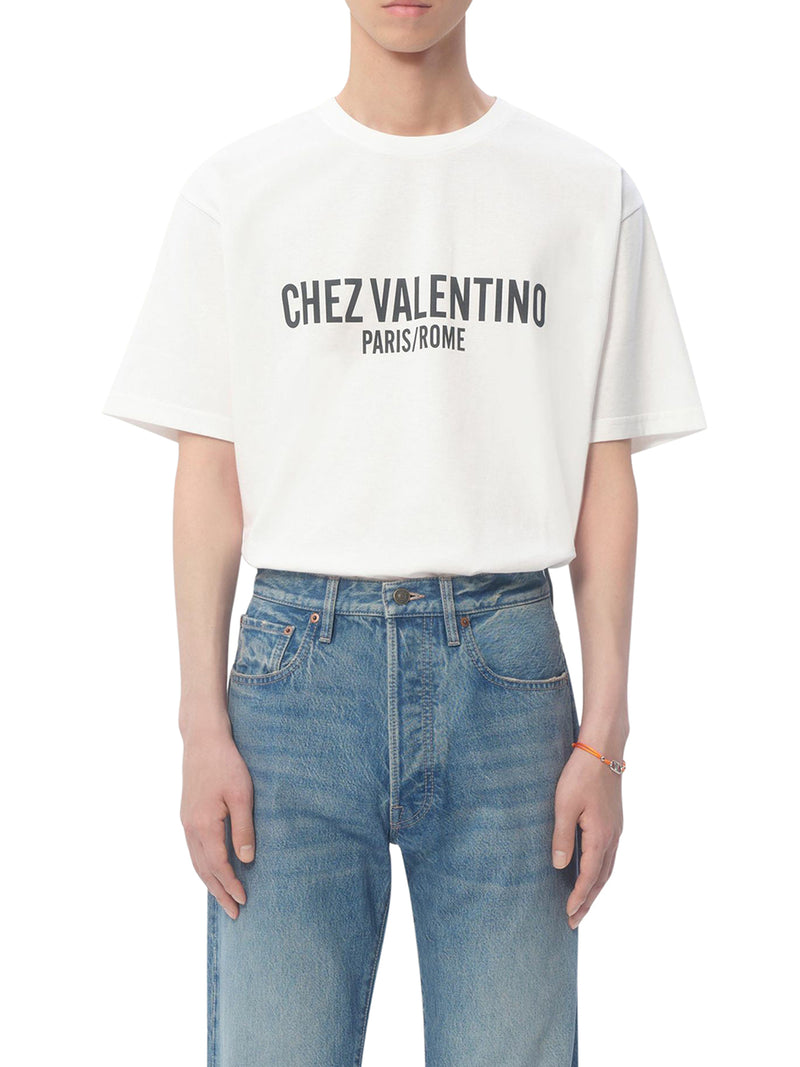 CHEZ VALENTINO PRINT COTTON T-SHIRT