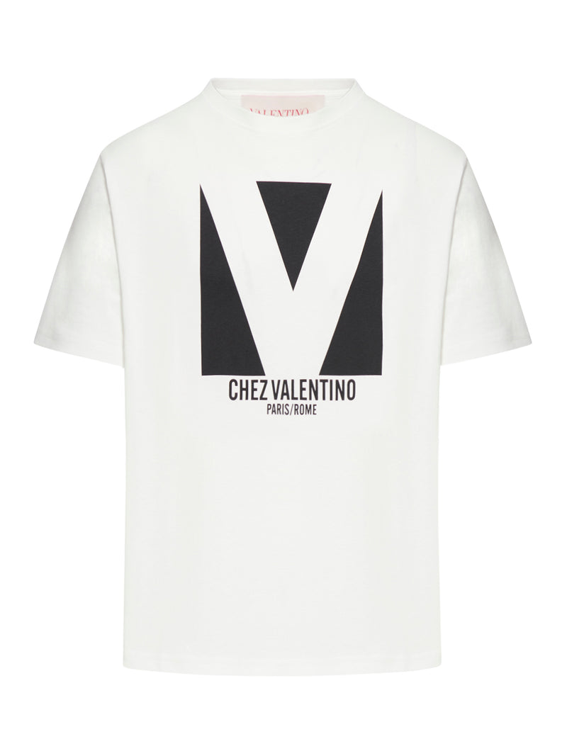 CHEZ VALENTINO PRINT COTTON T-SHIRT