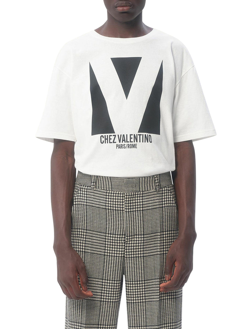 CHEZ VALENTINO PRINT COTTON T-SHIRT