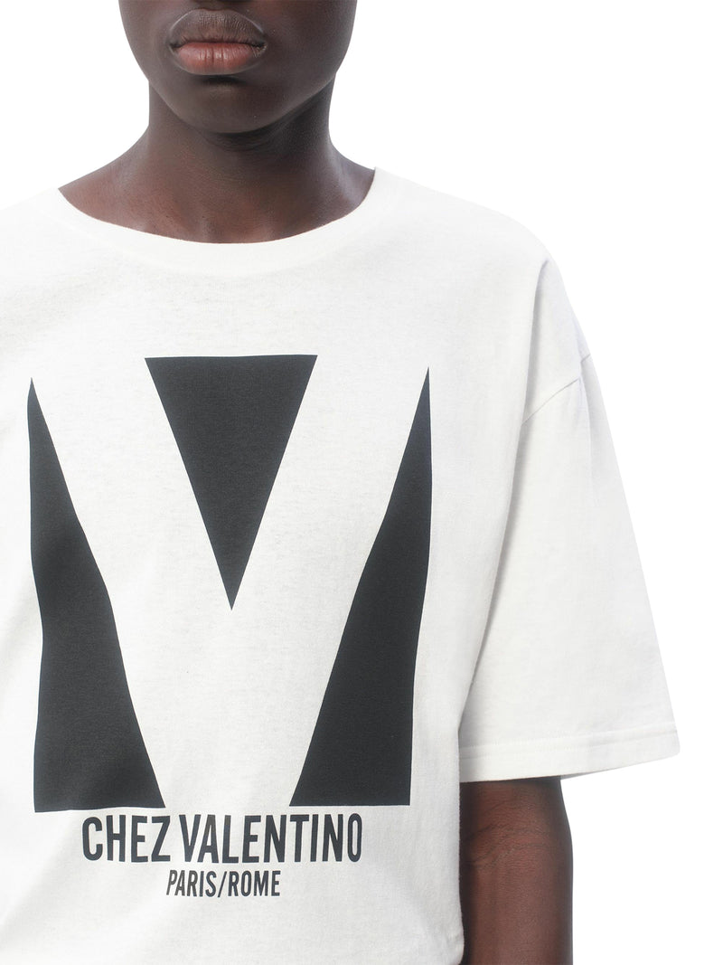 CHEZ VALENTINO PRINT COTTON T-SHIRT