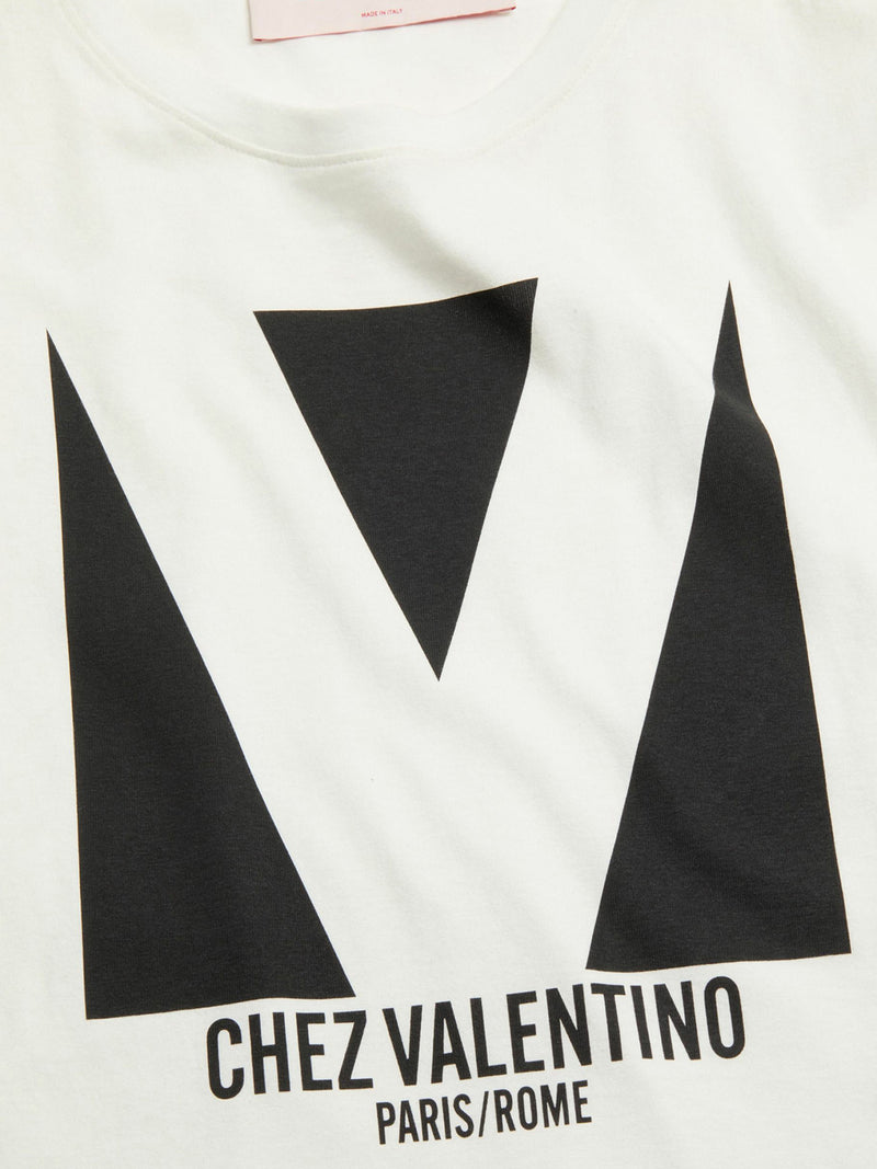 CHEZ VALENTINO PRINT COTTON T-SHIRT