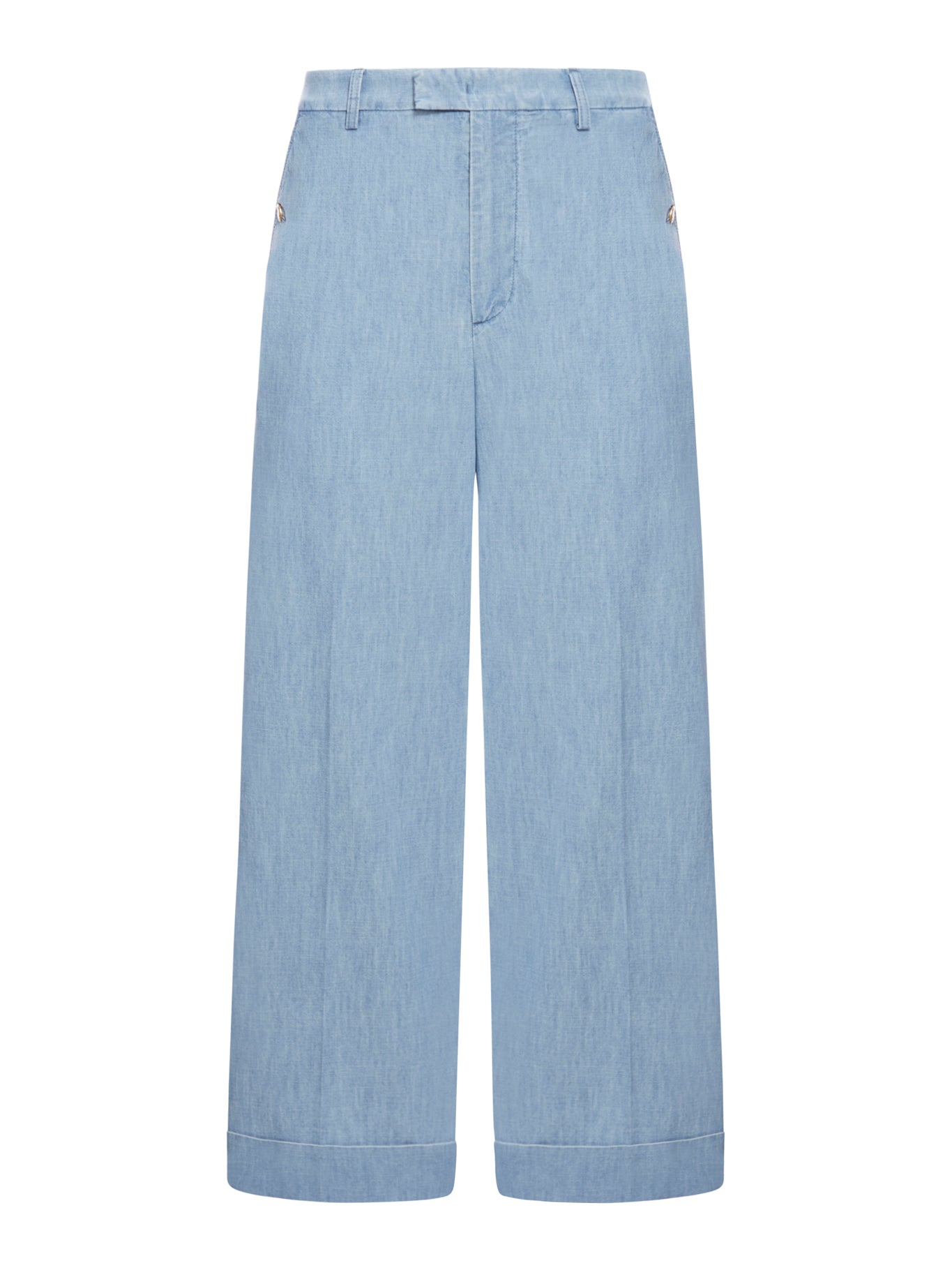 DENIM TROUSERS WITH TURN-UP