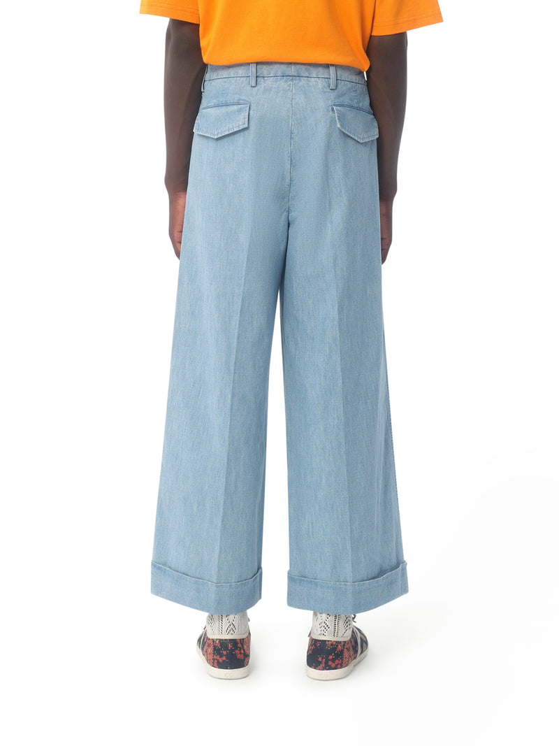 DENIM TROUSERS WITH TURN-UP