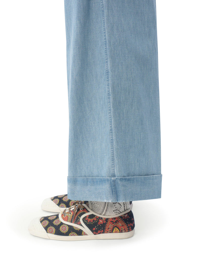 DENIM TROUSERS WITH TURN-UP