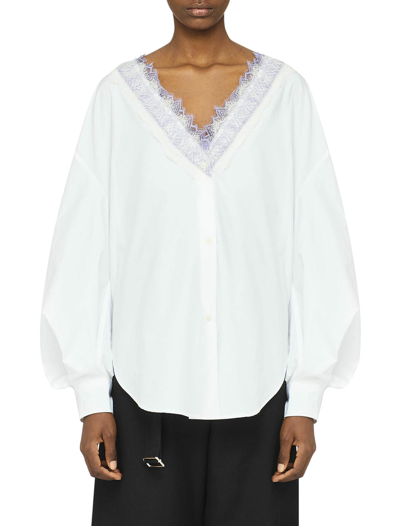 V-NECK SHIRT WITH LACE FINISH