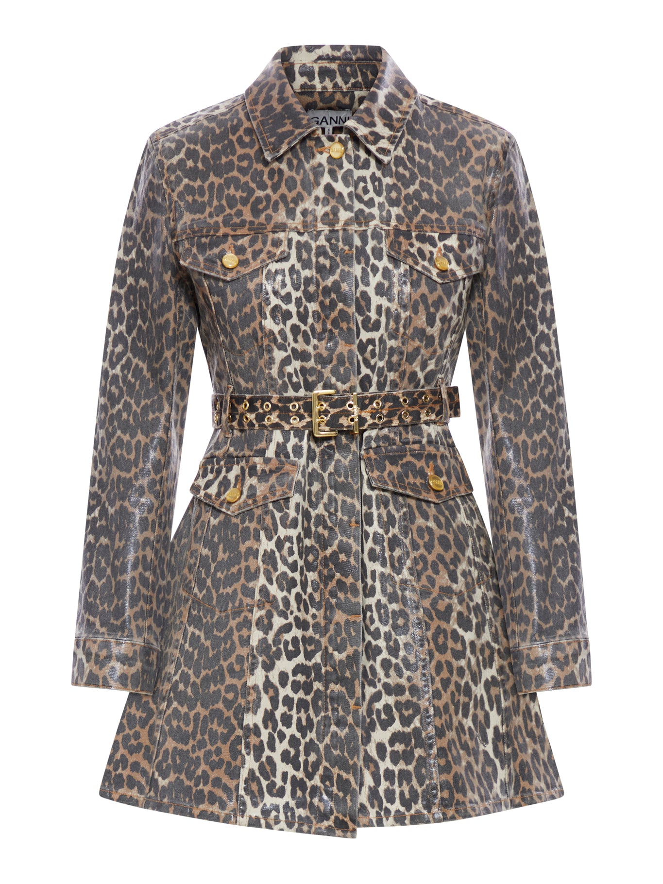 LEOPARD DENIM DRESS