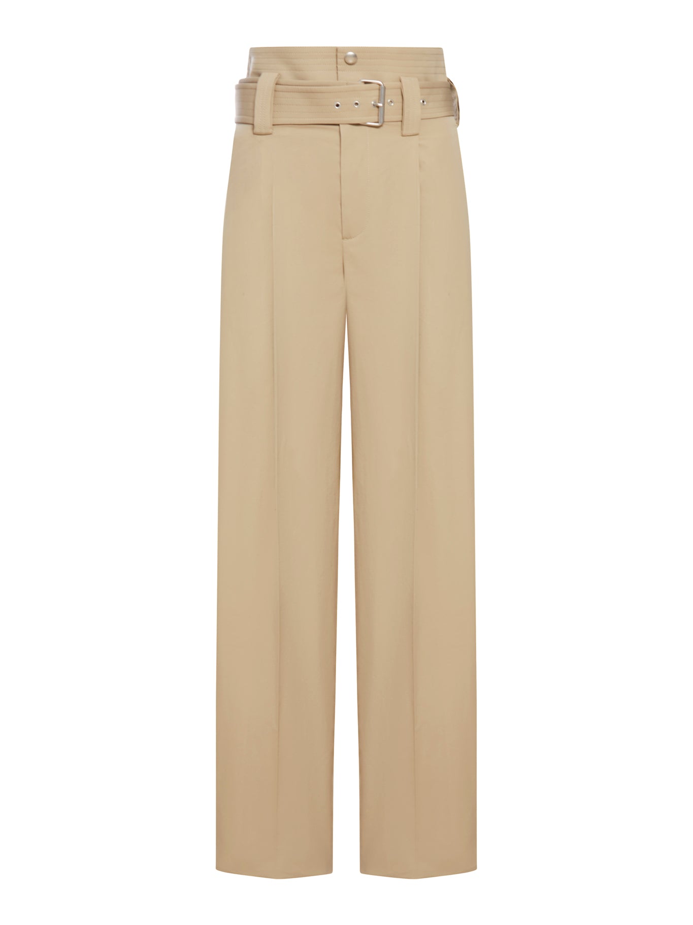 Gabardine trousers with belt