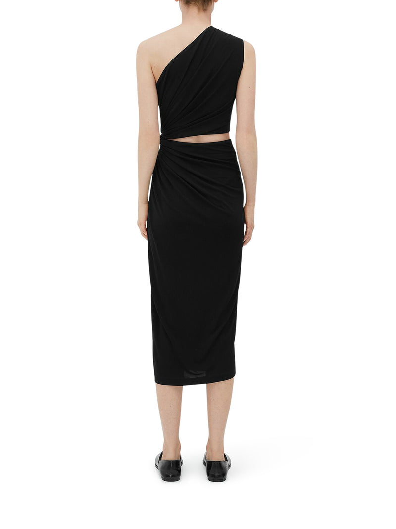 CREPE EFFECT VISCOSE JERSEY DRESS