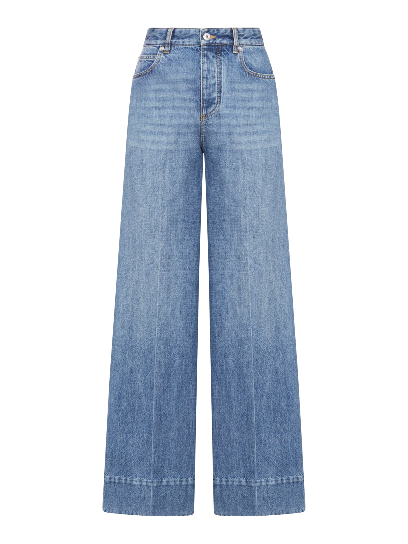 Palazzo jeans in stonewashed denim