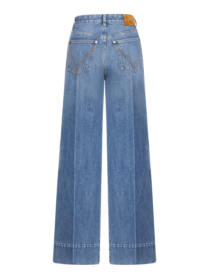 Palazzo jeans in stonewashed denim