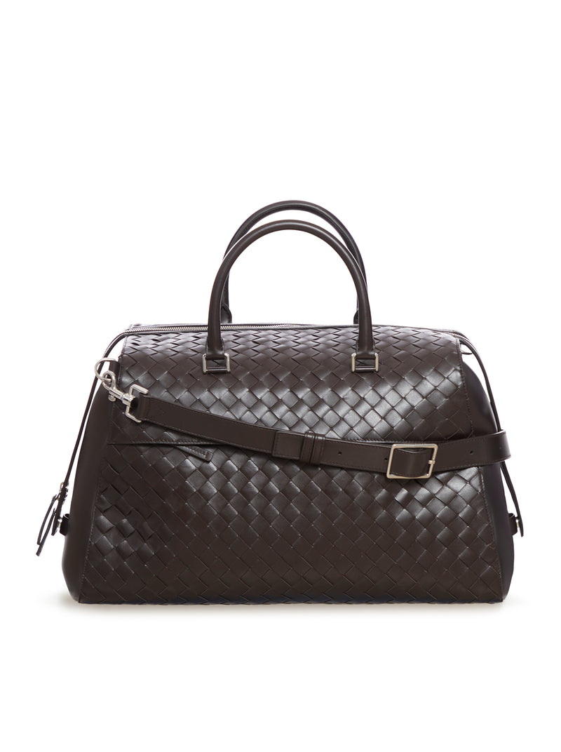 WOVEN LEATHER TRAVEL BAG