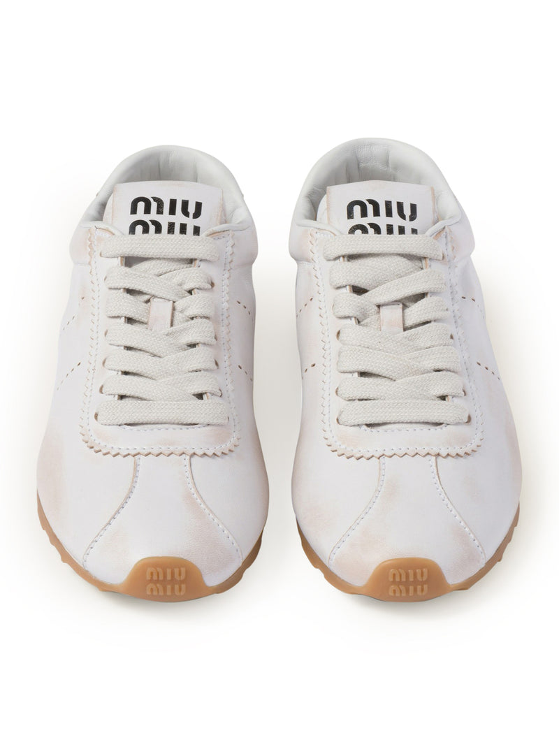 Plume sneakers in bleached nappa