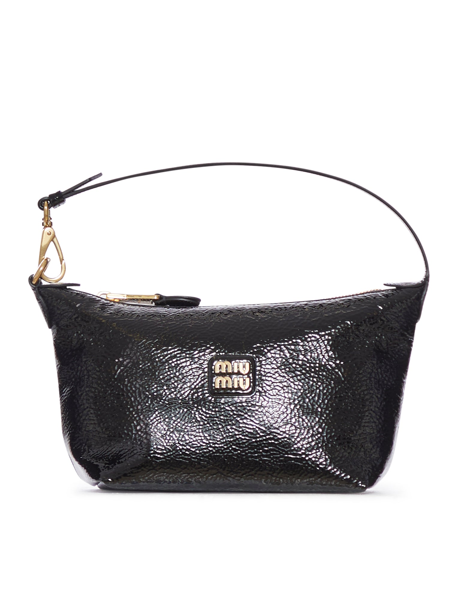 PATENT LEATHER HANDBAG WITH MIU MIU LOGO