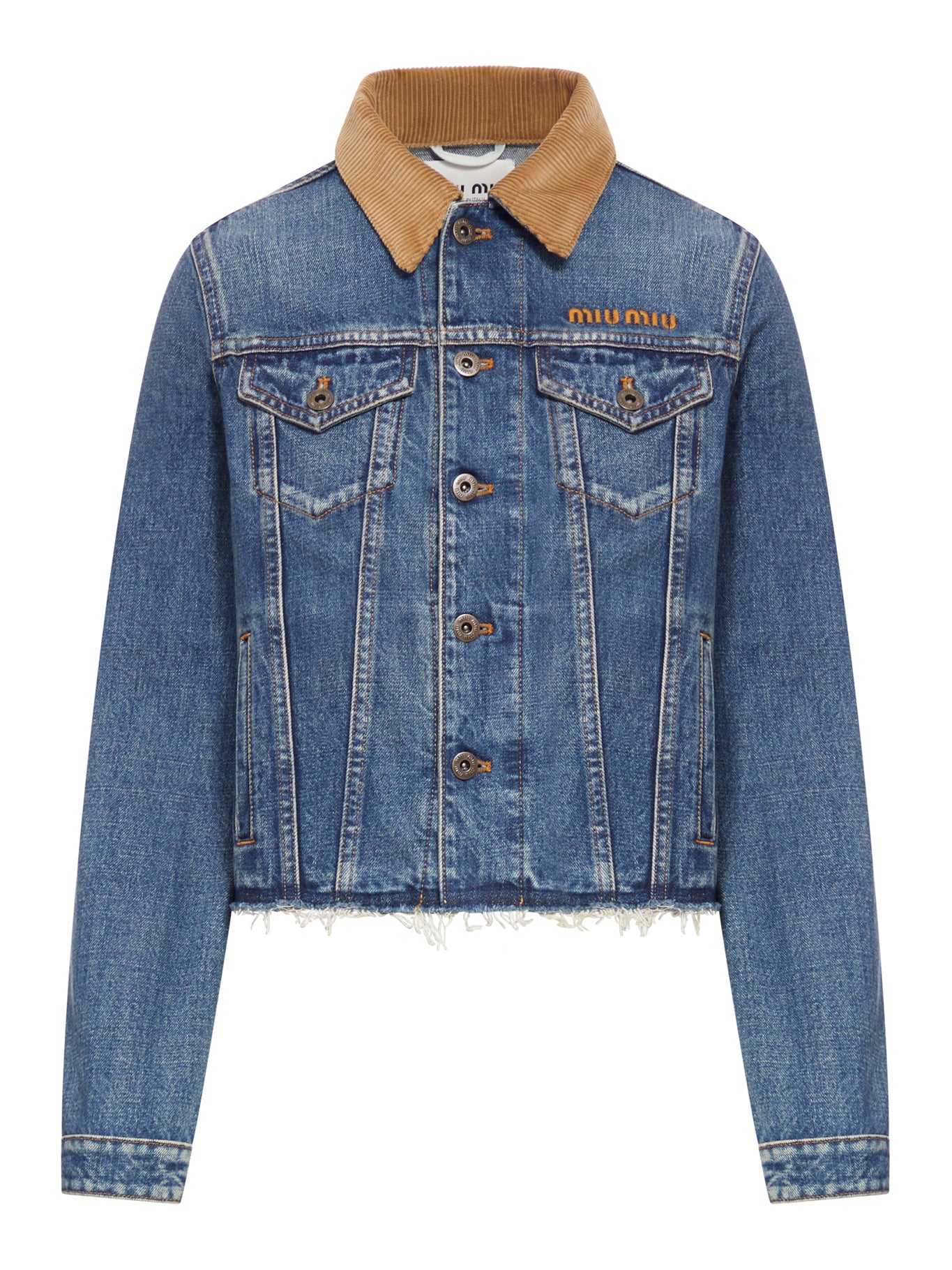 DENIM JACKET WITH VELVET COLLAR