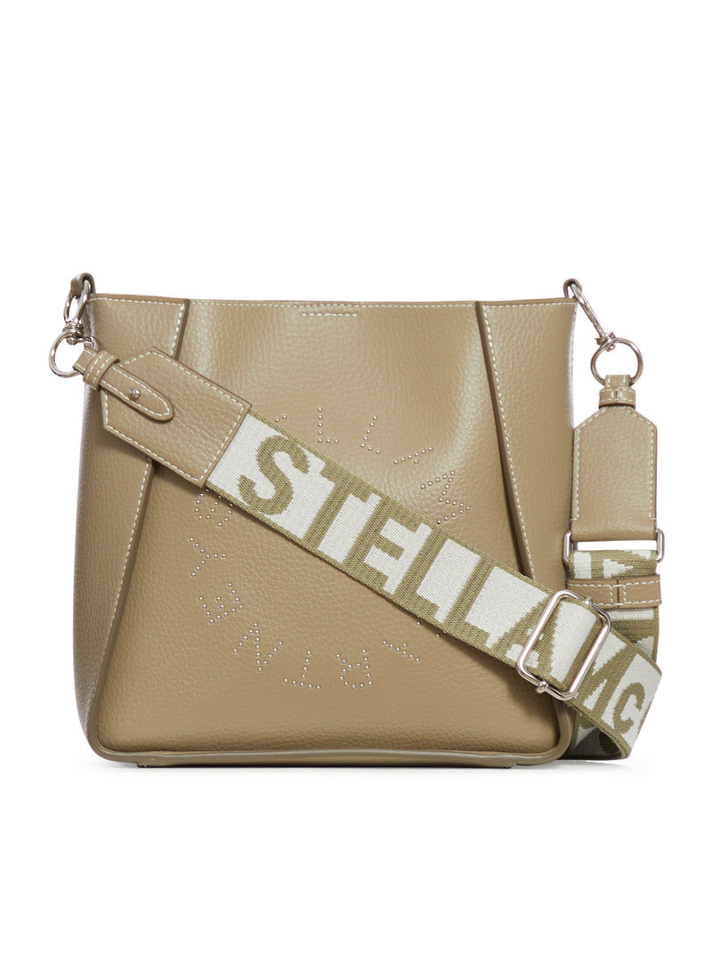 Taupe Logo Shoulder Bag