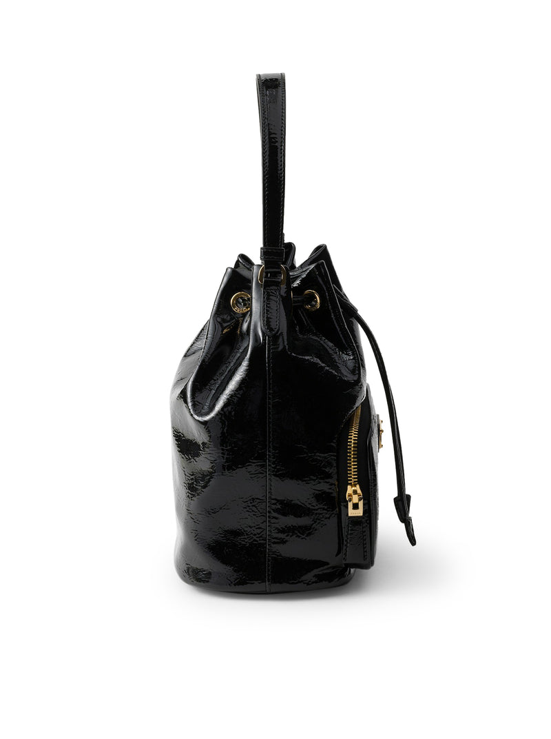 Prada Duet bucket bag in naplak patent leather