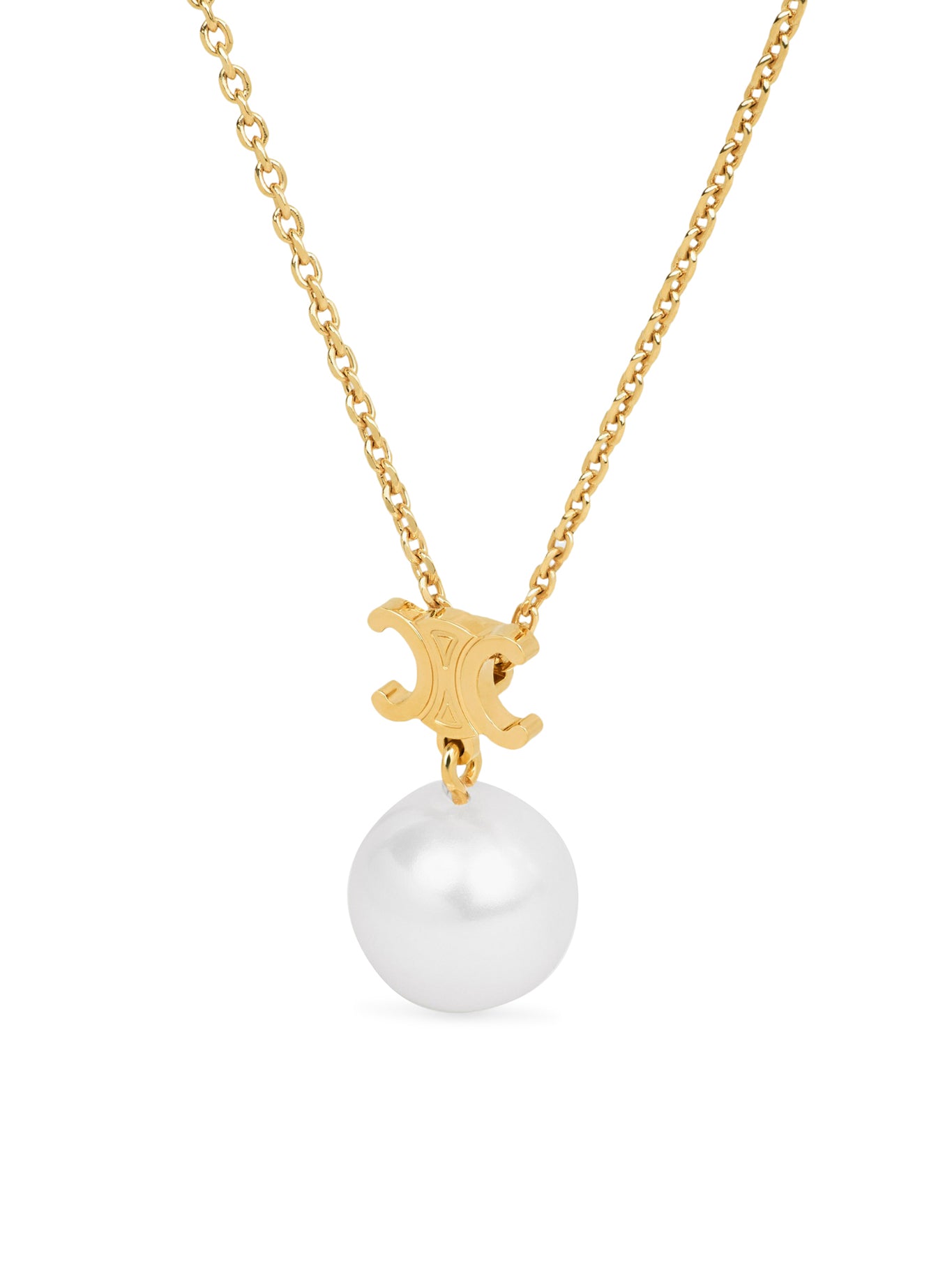 LES PERLES CELINE NECKLACE IN RESIN PEARLS AND BRASS WITH GOLD FINISH