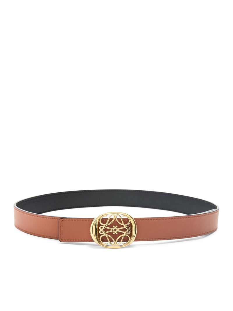 Anagram Ellipse reversible belt in smooth calfskin