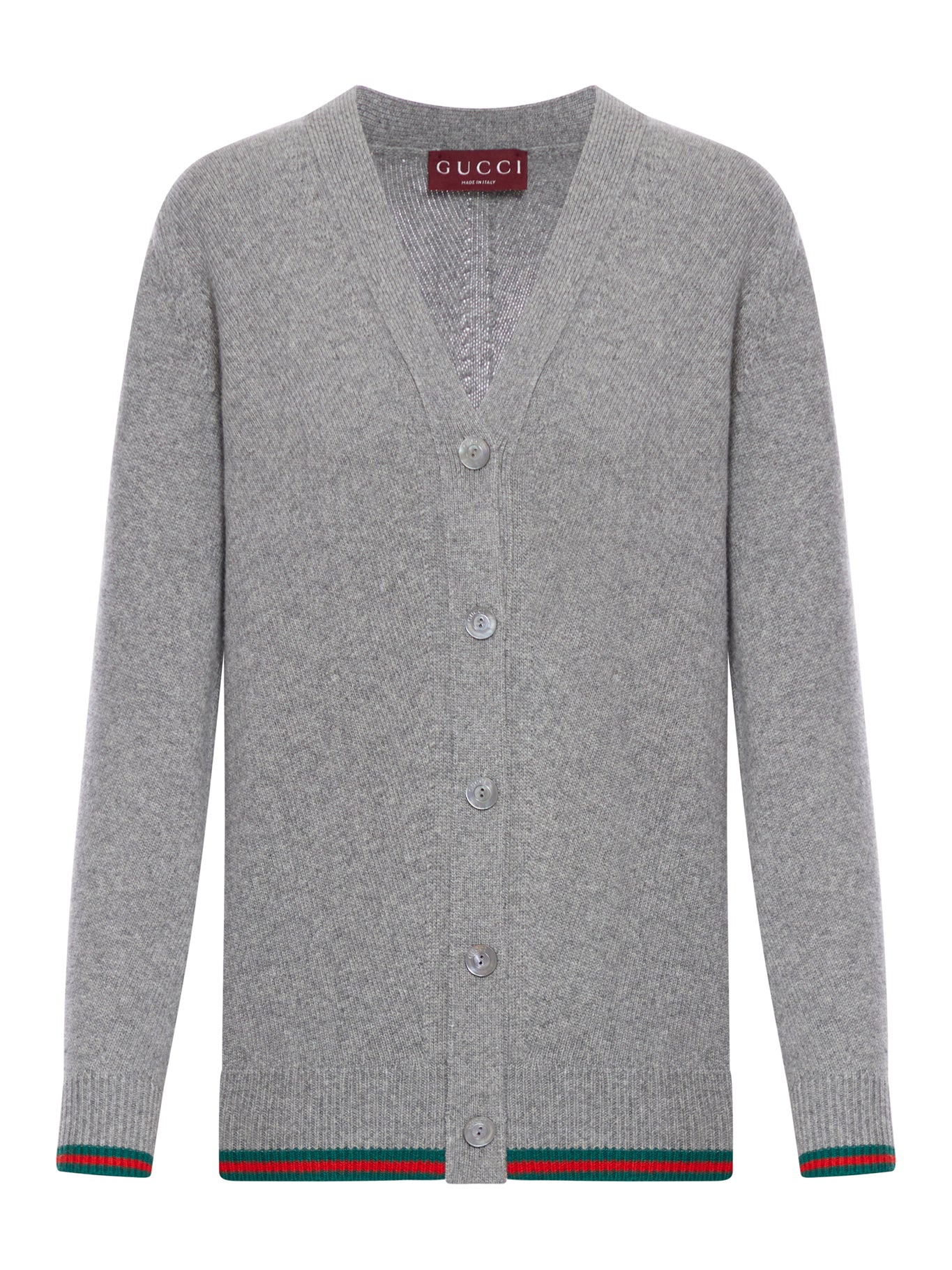 WOOL AND CASHMERE CARDIGAN WITH WEB