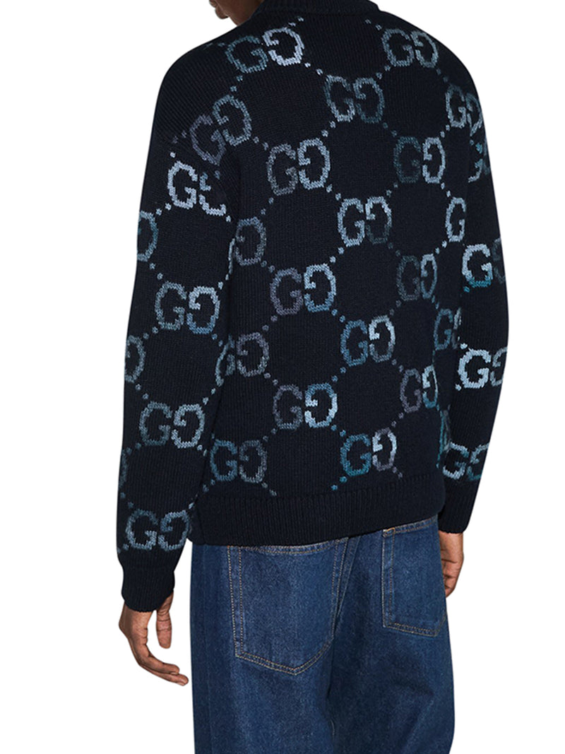 WOOL CARDIGAN WITH GG INTARSIA