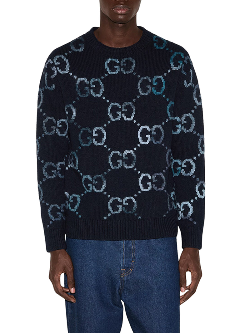 WOOL SWEATER WITH GG INTARSIA