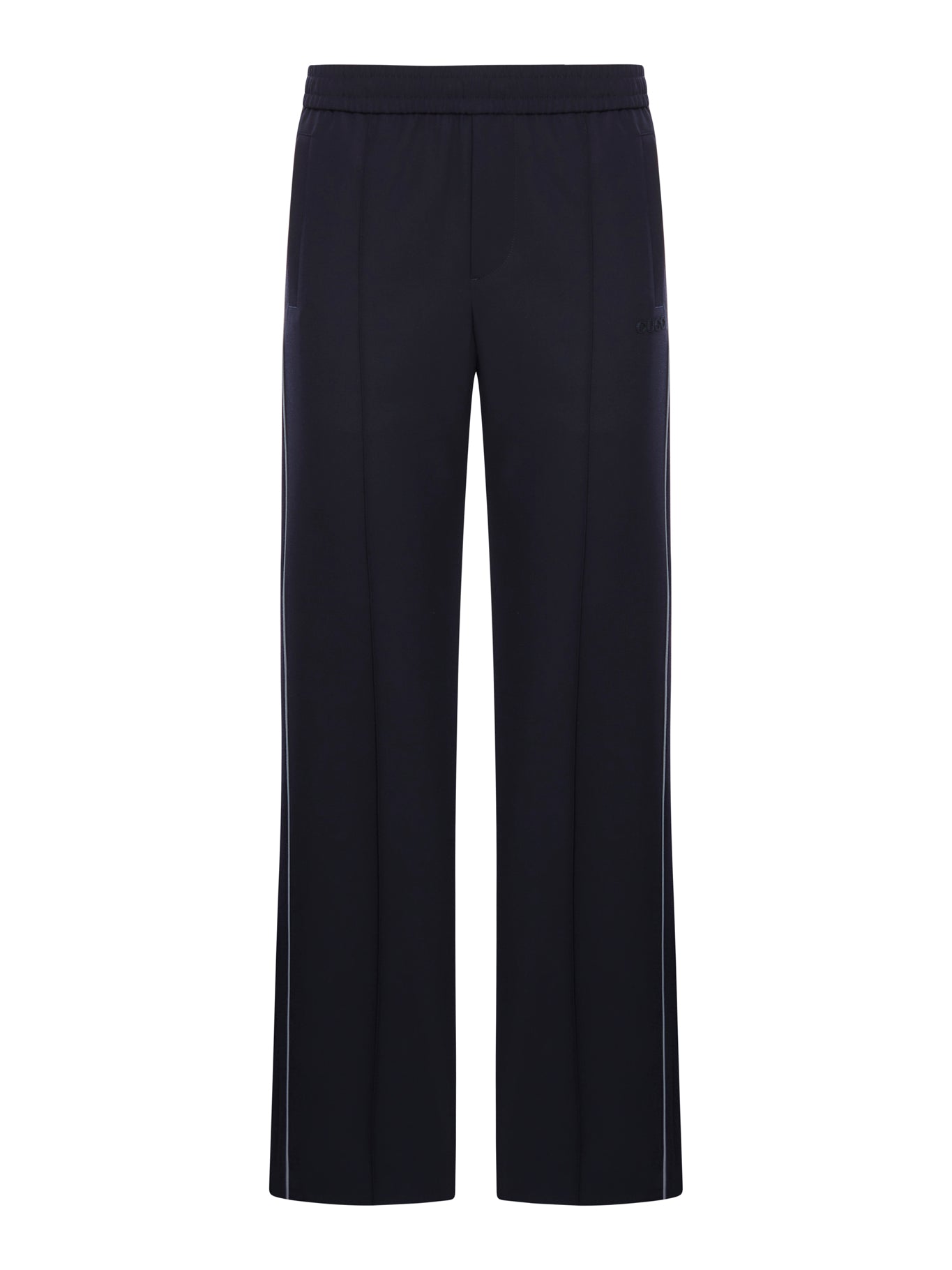 WOOL TWILL EMBROIDERED TROUSERS