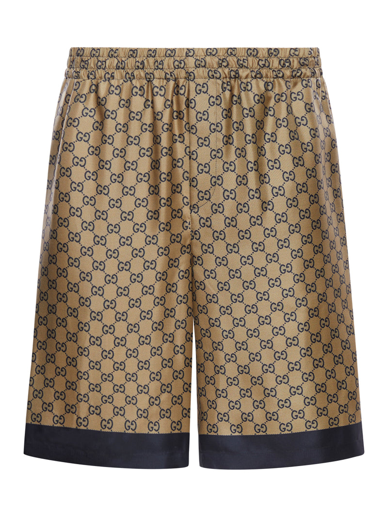 PRINTED SILK TWILL SHORTS