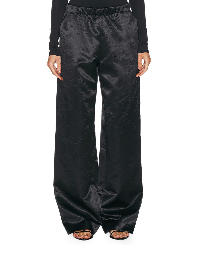 VISCOSE TROUSERS WITH WRINKLED EFFECT