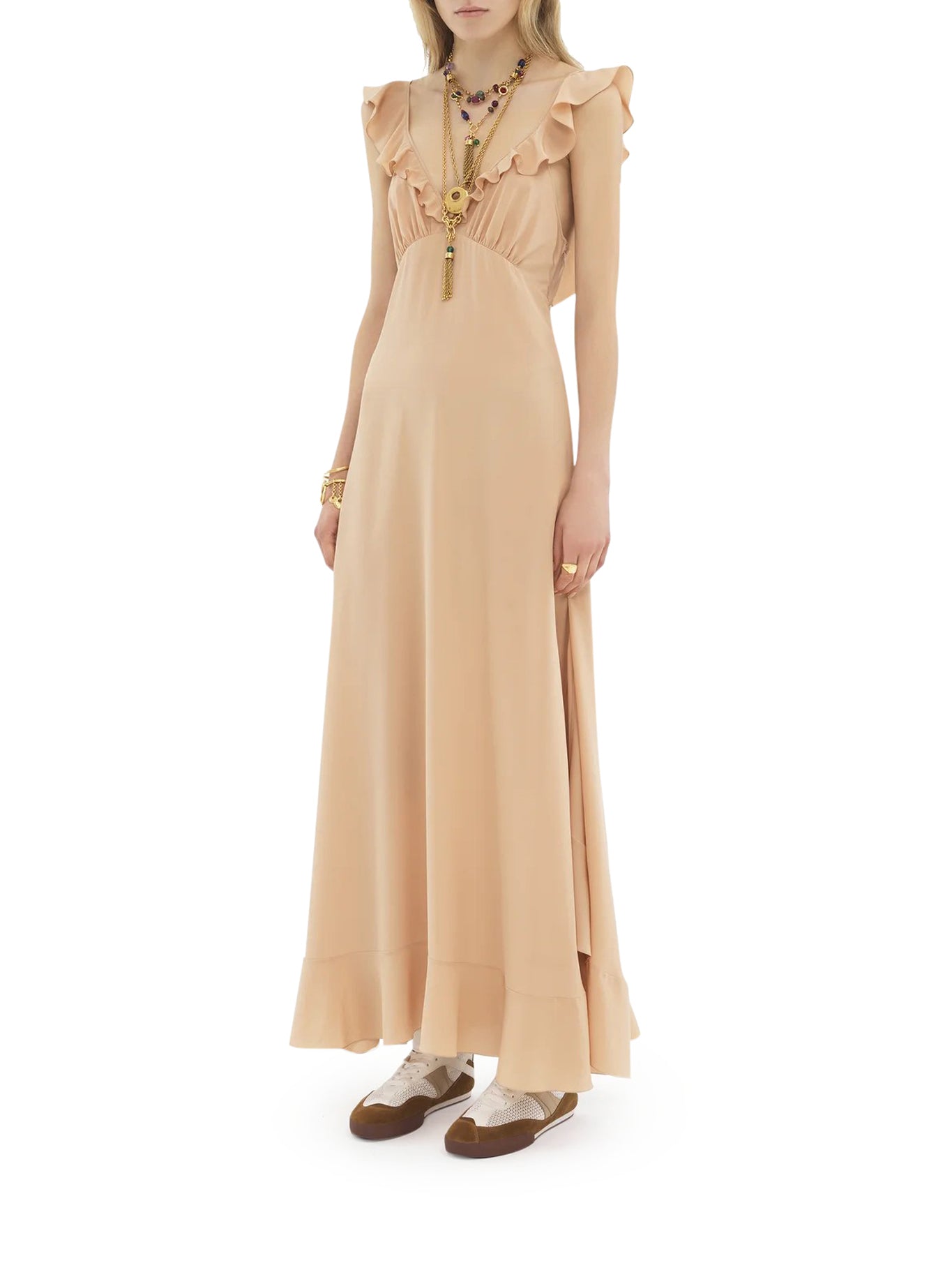 LONG CREPE DE CHINE SUNDRESS