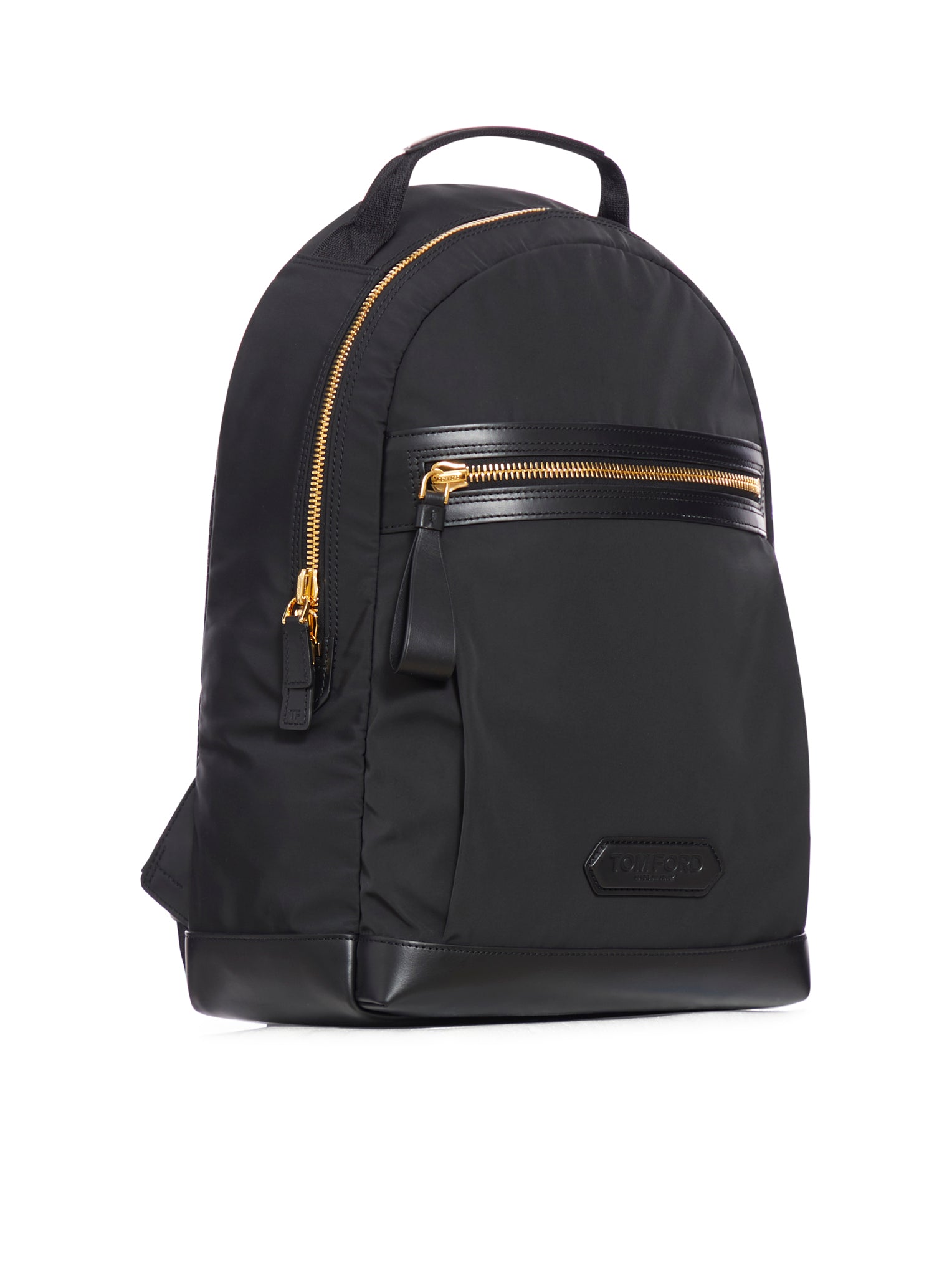 NYLON BACKPACK WITH LEATHER INSERTS