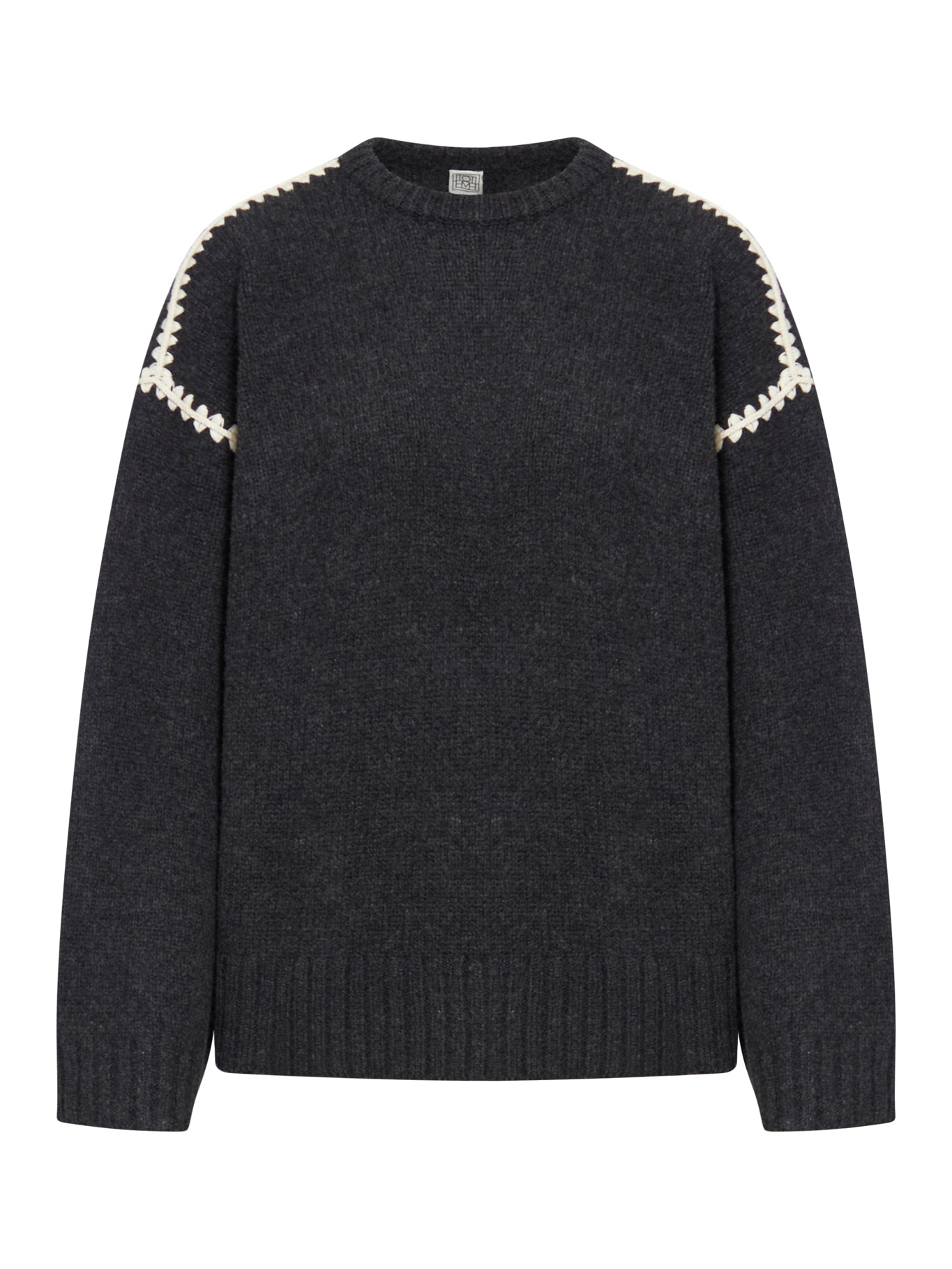 Embroidered wool cashmere knit