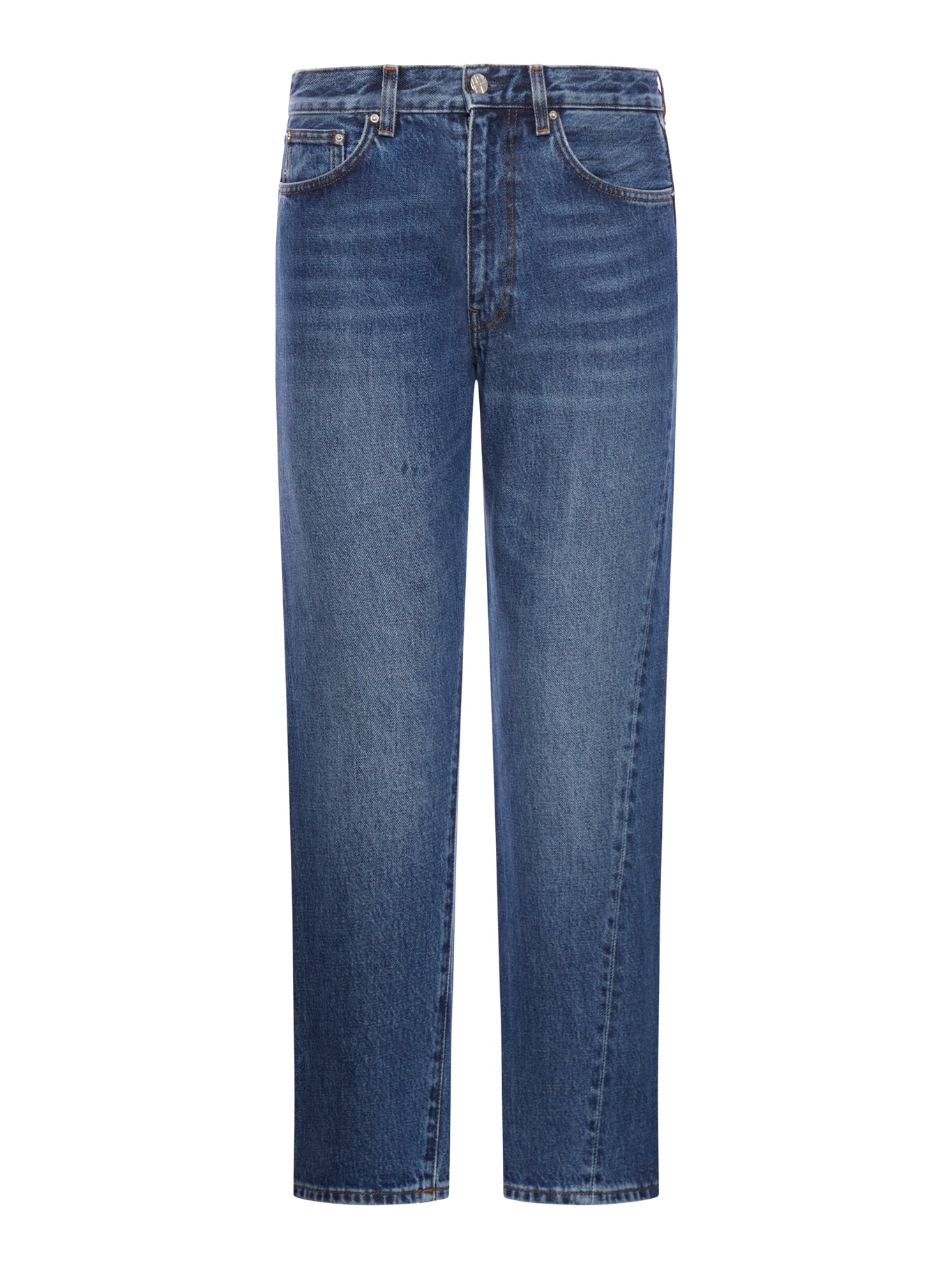 Twisted seam denim worn blue