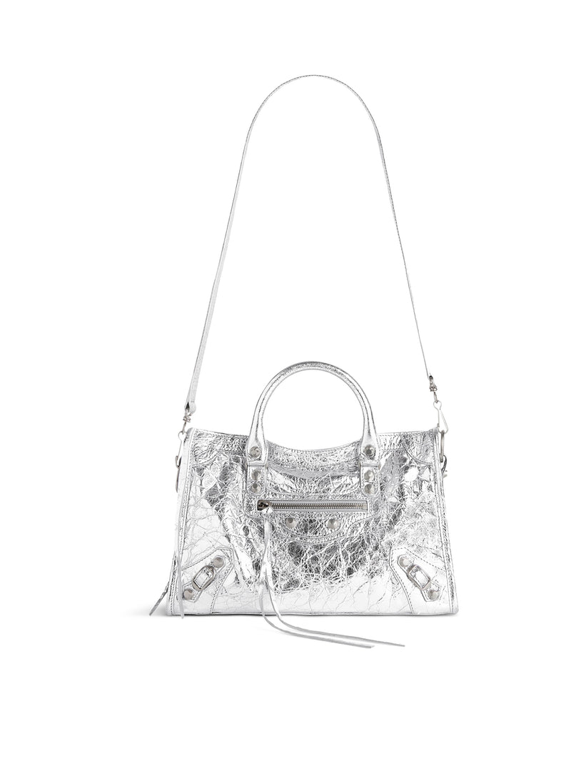 LE CITY SMALL METALLIC WOMEN`S BAG IN SILVER