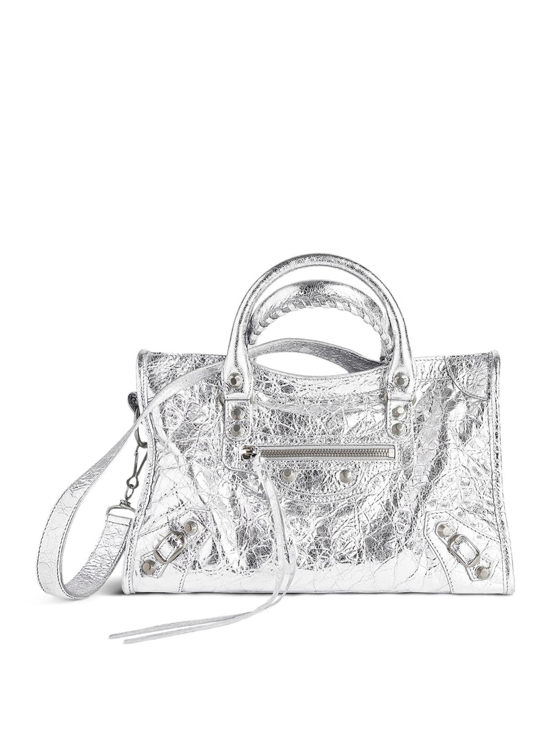 LE CITY SMALL METALLIC WOMEN`S BAG IN SILVER