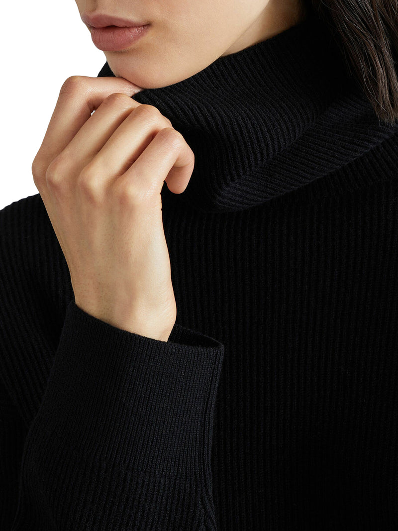 roll-neck ribbed jumper