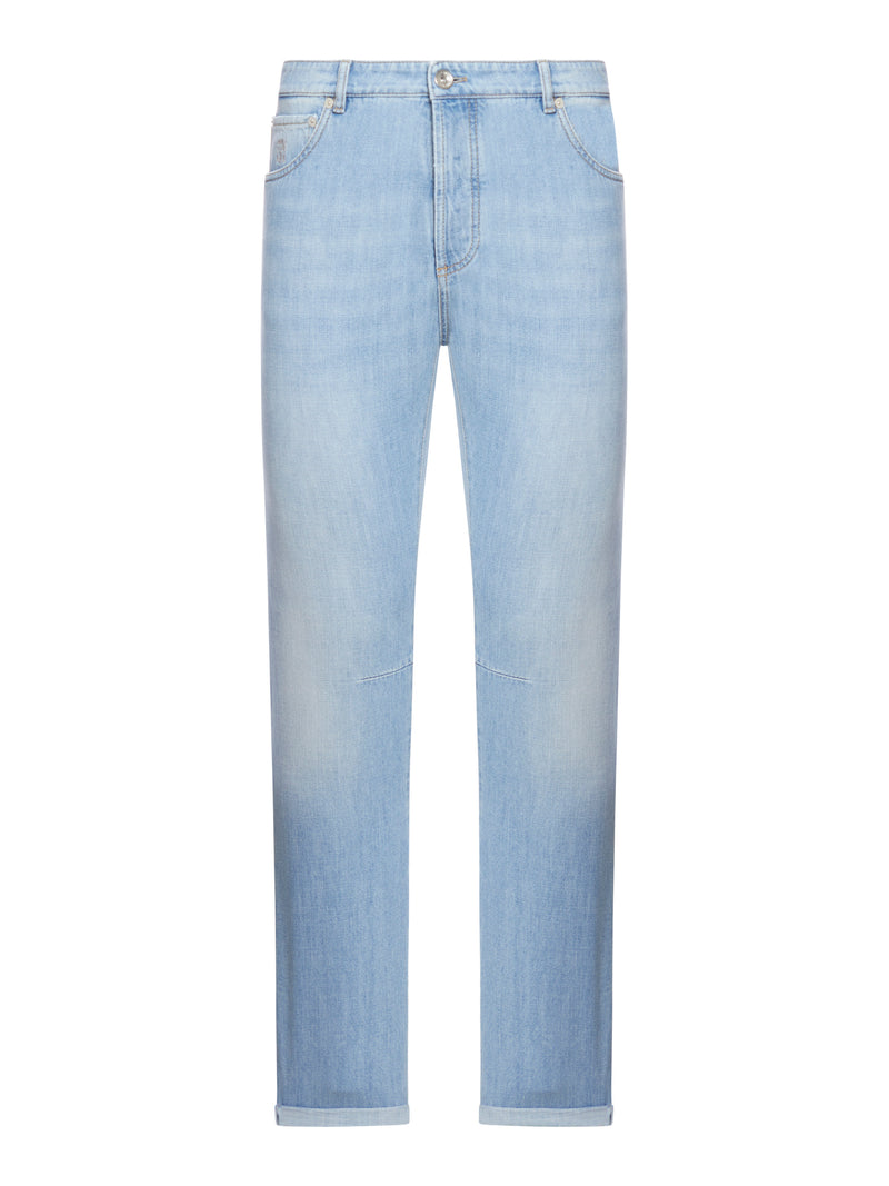 Mid-rise tapered jeans