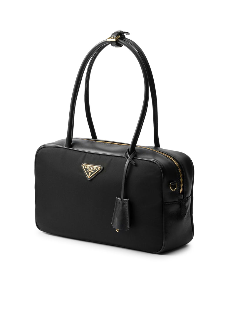 Medium Satchel in Re-Nylon and Leather