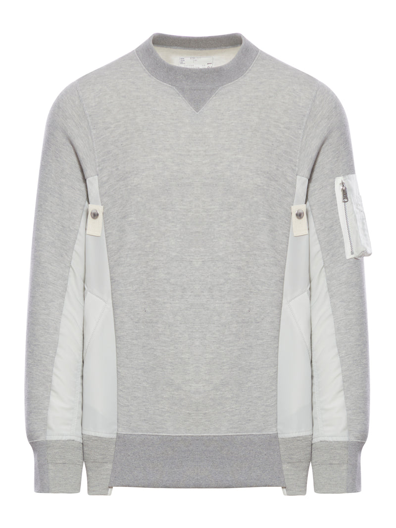 CREWNECK SWEATSHIRT WITH NYLON INSERTS