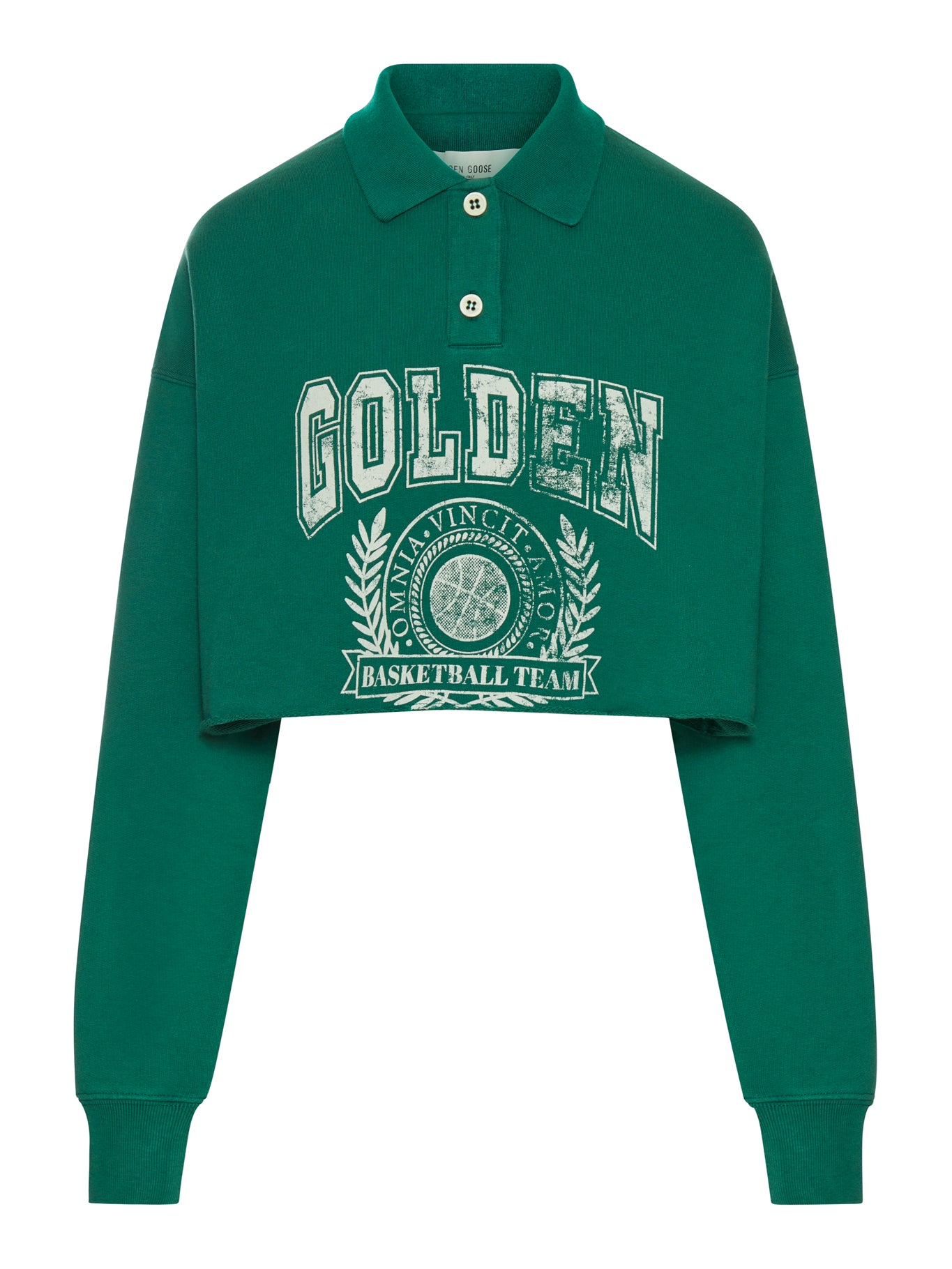 CROPPED POLO SWEATSHIRT WITH LOGO