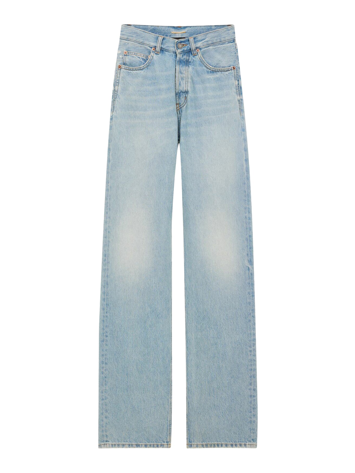 MICHIGAN BLUE DENIM LONG BAGGY V-WAIST JEANS