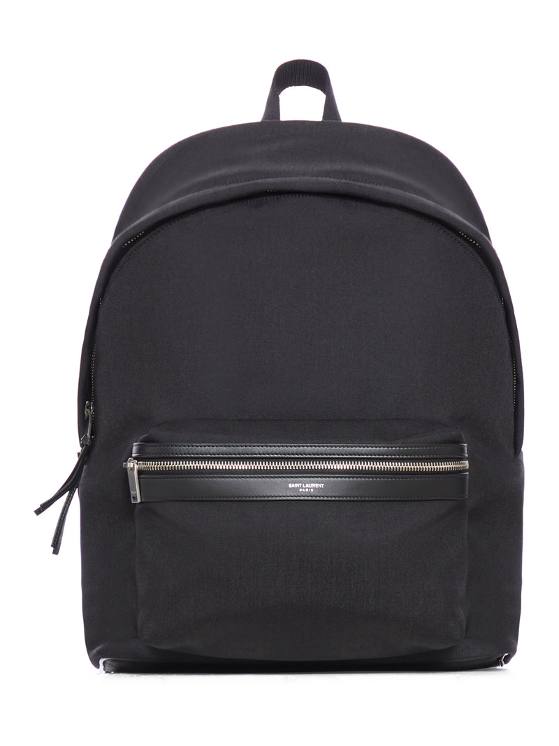 CITY BACKPACK IN NYLON CANVAS AND LEATHER