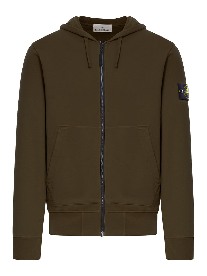 COTTON ZIP-UP SWEATSHIRT WITH COMPASS APPLICATION