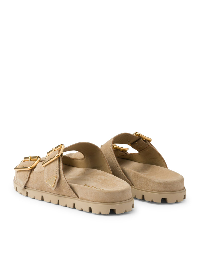 SUEDE SLIDER SANDALS