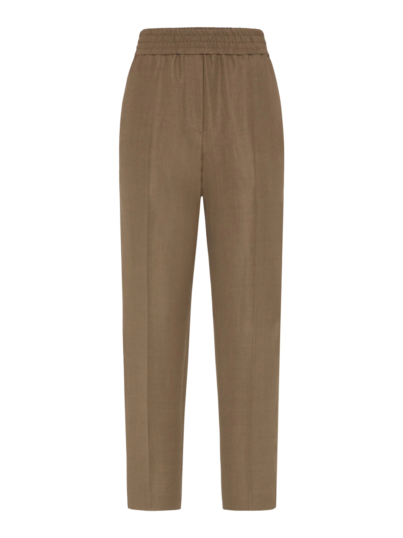 BAGGY PULL-UP TROUSERS IN VISCOSE AND LINEN