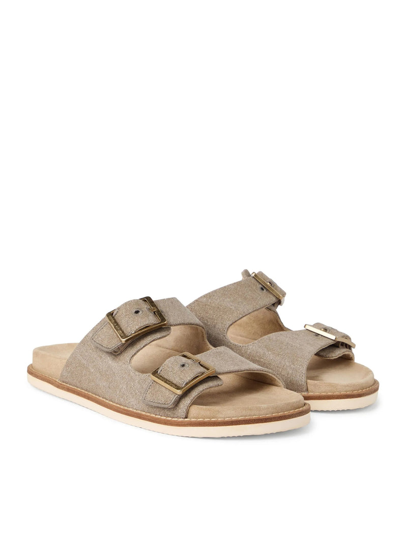 SUEDE SLIDES SANDALS