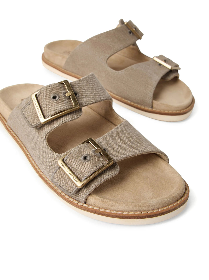 SUEDE SLIDES SANDALS