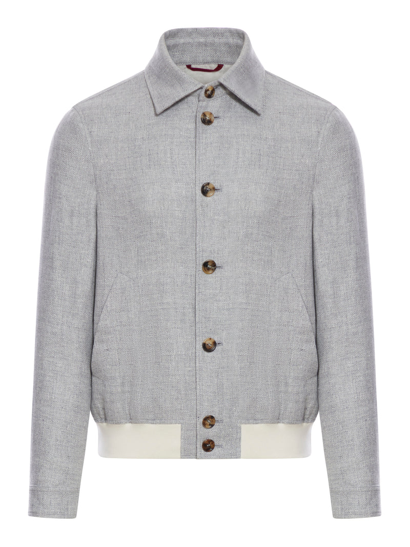 LINEN, WOOL AND SILK BLOUSON