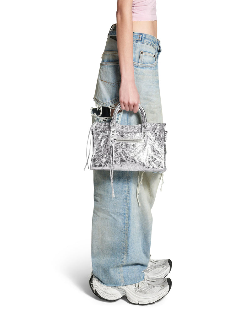 LE CITY SMALL METALLIC WOMEN`S BAG IN SILVER